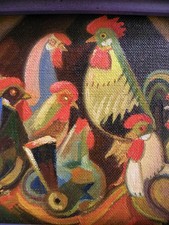 Ölbild Gemälde Hühner im
