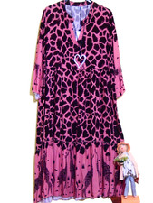 Wundervolles Maxikleid 38-42/44 Kleid Giraffe Damen Tunikakleid Hängerchen Italy