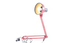 alte Schreibtischlampe Rot Gelenkarmlampe Retro Vintage Arbeitslampe Tischklemme