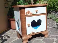 Katzen Nest Schlafnest Schrank Nachttisch Höhle Holz shabby chic weiß