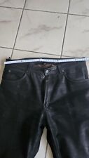 Nubuk Leder Motorrad Biker Hose Lederjeans black lange Lederhose Marke Chevirex