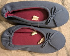 Damen Ballerina-Hausschuhe Blau Gr. 36-37 NEU