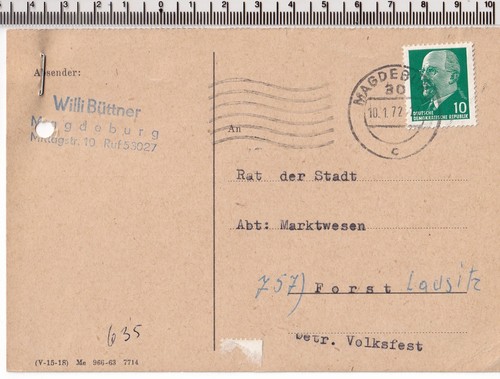 Ddr karte aus magdeburg - aus, rat