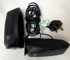 Original Logitech S-120 Multimedia Computer Paar Schwarz Kabelgebunden Laptop Lautsprecher