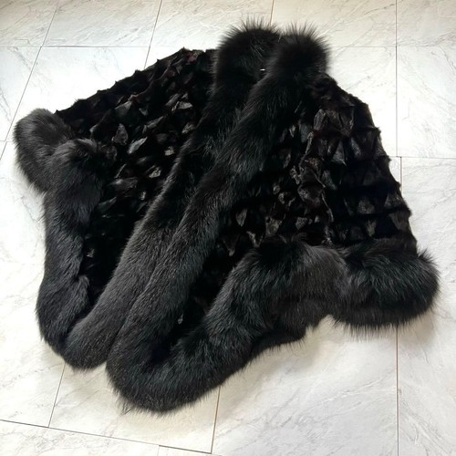 Poncho nerz fuchs großes cape - nerz,
