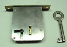 377 Möbel Einsteckschloss 50mm rechts 15,4 x 85 mm vintage Schloss mit Schlüssel