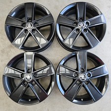 4x 16 Zoll Original Skoda Octavia 3 (5E) Alufelgen 6Jx16 ET48  5E0601025CF