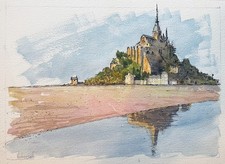 Original aquarell vom mont - original,