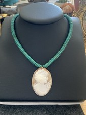 Kamee Halskette mit türkis