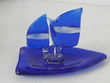1 Segelboot aus Glas handgearbeitet Tischdeko ..NEU NR.4