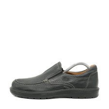 Jomos Herren aircomfort Slipper Schwarz Leder Komfortsohle, rutschfest EU 40