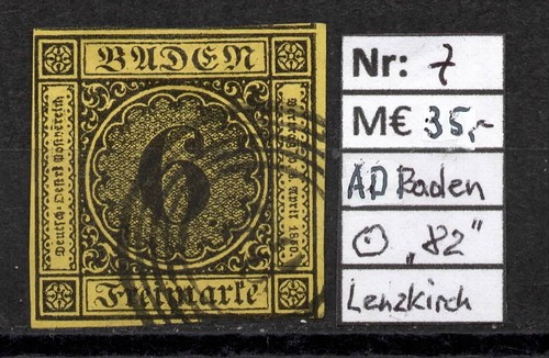 Baden 7 gestempelt - ad,