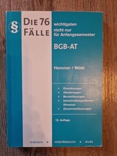 Die 76 wichtigsten Fälle BGB AT (Skript Zivilrecht)... | Buch | Zustand sehr gut