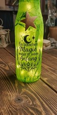 Flasche mit LED Unikat Handarbeit Wellness  Glas Deko Geschenk Weihnachten 21x23