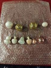 ?10 X Adventskranz Deko,  Weihnachten, Weiß, Gold, Rosa,Kugeln,Pilze,Gebraucht