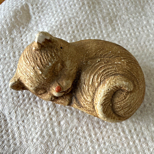 Keramikfigur schlafende katze - keramikfigur,