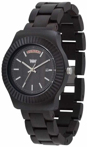 Wewood thema black - black, quarzwerk