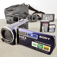 Sony HDR-CX115E Handycam Handheld High Definition Camcorder Set Blue Tested