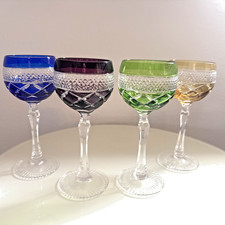 Beyer Bleikristall-Weinrömer - 4 Stück - H. ca. 19,5 cm - Vitrinenstücke - neuw.