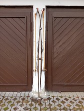 alte Ski Skier Holzski Holzskier Bambusstecken Bambusstöcke  210 cm