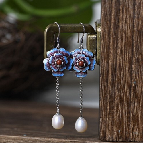 I05 cloisonne ohrring silber - i05,