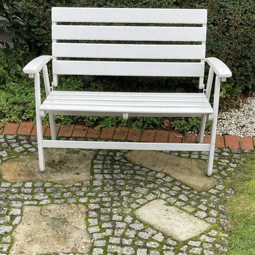 Gartenbank holz weiß mit - weiß,
