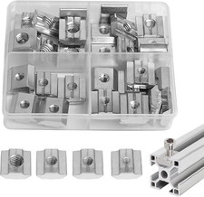 40 Stück Nutensteine M4 M5 M6 M8 T Nut Nutsteine Set T Nut Muttern Gleitmuttern 