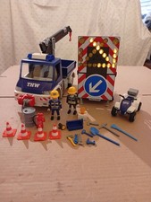 Playmobil THW Unimog mit Blinklicht und LED Lichtleitanhänger Quad Zubehör