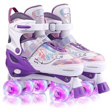 Kinder Rollschuhe Verstellbar mit LED Rollschuhe für Mädchen Jungen Rollerskates