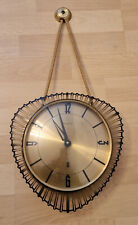 PREZIOSA Aufziehuhr Messing Aufdrehuhr Nierenform Landhaus Uhr Wanduhr 50er 60er