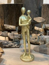 Trend Figur Mutter Kind Skulptur Modern Gold H 32
