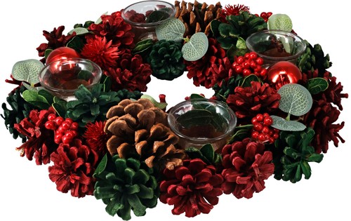 Adventskranz mit kugeln - mit, &