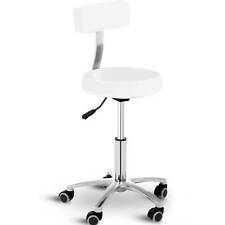 Rollhocker Mit Lehne Drehhocker Arbeitshocker Praxishocker Gasfeder Weiß 150 Kg