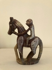 Afrikanische Kunst Pferd Skulptur handgeschnitzt aus Stein Mbigon
