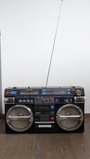 Unisef SZ-5000SL Vintage Big Black Boombox Cassette Player 2 Deck,  Radio