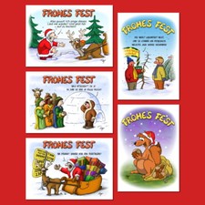 10 25 50 100 500 witzige Weihnachtskarten, Postkarten - lustige Cartoons, Humor