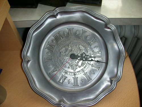 Zinn wanduhr größe - zinn-,