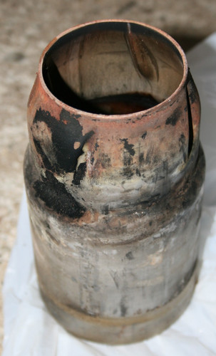 Ausgebautes flammrohr aus - ausgebautes,