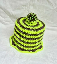 Klohut Braun Gelb WC Papier Mütze Bommel Hut Häkelhut Bad Deko Auto Ablage