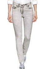 STRETCH-JEANS mit HERZCHEN-DRUCK grau ~ light grey used Gr.46 48 50 52 NEU