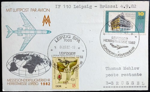 Leipziger messe luftpostkarte - leipziger,
