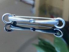 835 massiv Silber Plastronnadel Brosche Wassertrense Trensengebiss