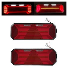 2x 6 Funktions Neon LED Rückleuchte mit dynamischem Blinker für Anhänger Trailer
