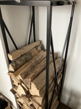 Kaminholzregal Kaminholzständer schwarz Holzregal Brennholzregal Stahl groß