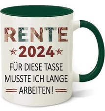 Lustige Tasse mit Spruch-Euro-Muster Rente 2024 Neu