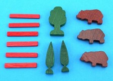 Juri Holz-Spielwaren Brown bear Braunbären Western-Gaermany in Zündholzschachtel