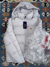 Polo Ralph Lauren Daunenjacke – Silber/Grau – NEU mit Etikett, Größe M,