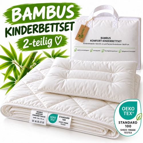 Bambus kinderbettset 100x135 - bambus,