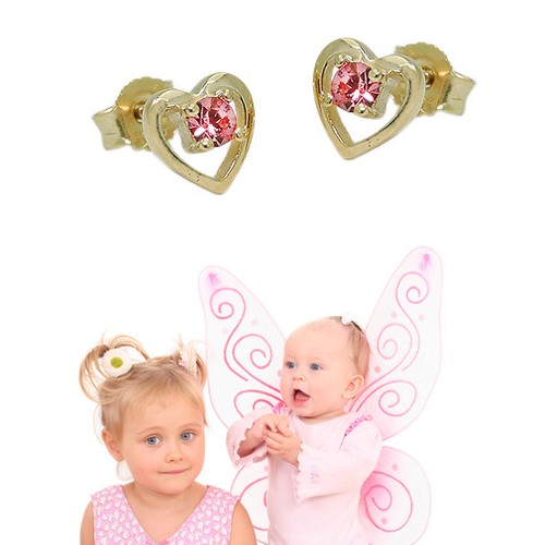 Mädchen herz ohrstecker mit - mädchen,