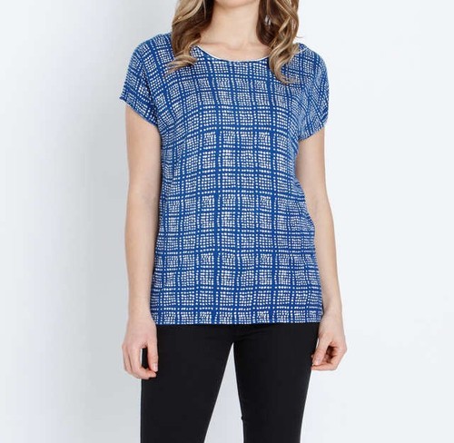 Pullover blau damen kurzarm - blau,